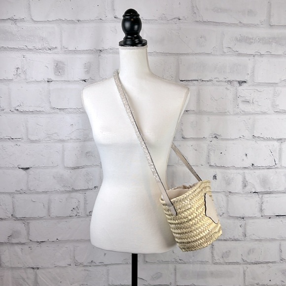 Poolside Mini Ibiza Handwoven Basket Crossbody Bag Coconut - Picture 4 of 16
